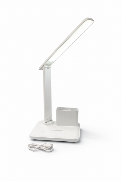 Акумуляторна настільна LED лампа 60W з поворотним плафоном та органайзером - зображення 3