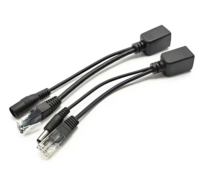 POE Сплітер RJ45 розгалужувач, звита пара для IP камери відеонабюденія 12В, Чорний - зображення 2