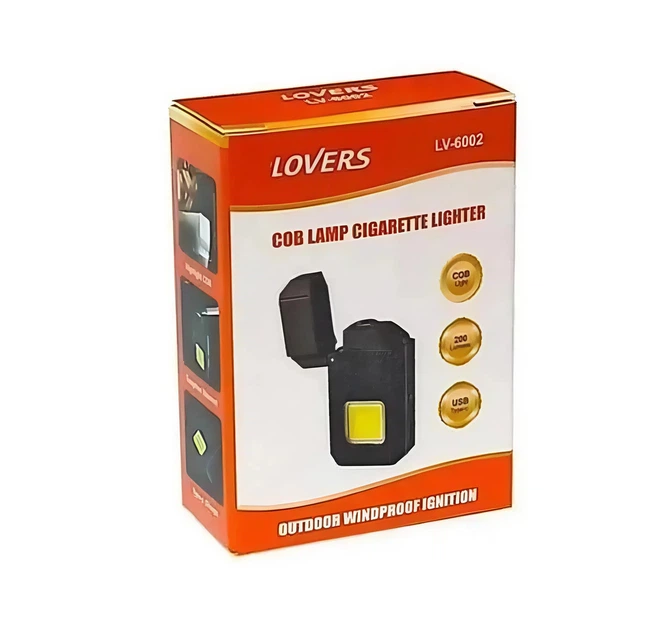 Електроімпульсна спіральна, USB запальничка з ліхтариком, LV-6002 - зображення 3