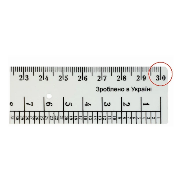 Лінійка Закрійника AS-0609, К-9050 колір білий, пластикова, 30 см - изображение 2