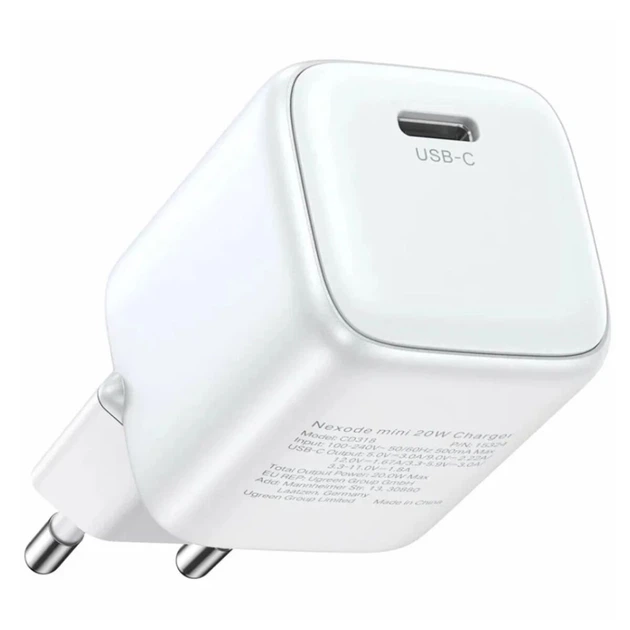 Сітчасте зарядне пристрій UGREEN 20W USB-C GaN Fast Charger EU (UGR-55554) - зображення 2