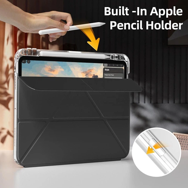Раздвижной чехол обложка Pulling Separation Y-Fold + Right Pencil Holder BBM1 для iPad 10 2022/2024 10.9"/iPad 11" 2025 (A16) Черный - изображение 2