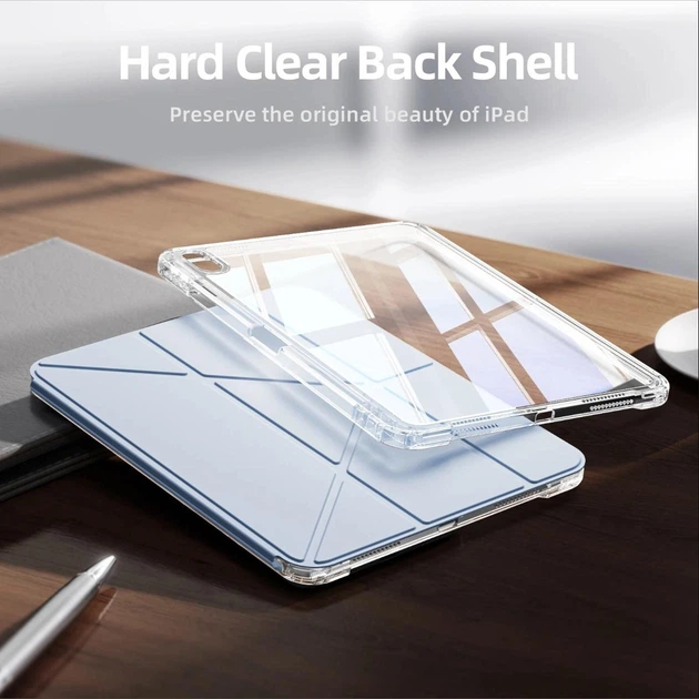 Раздвижной чехол обложка Pulling Separation Y-Fold + Right Pencil Holder BBM1 для iPad 10 2022/2024 10.9"/iPad 11" 2025 (A16) Голубой - изображение 5