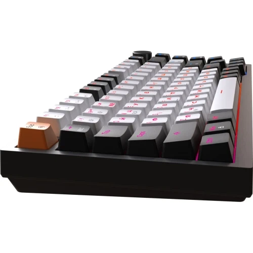 Клавіатура GamePro MK160B, Black/White, USB, механічна (перемикачі Outemu Red), RGB-підсвічування, 82 кнопки, регулятор гучності, змінні перемикачі, 1.8 м, UK/EN - изображение 4