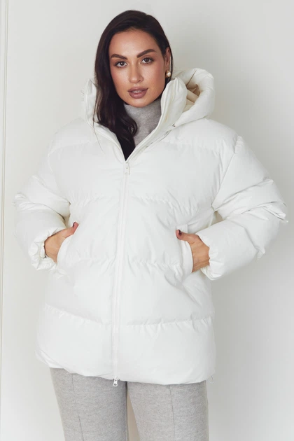 Жіноча зимова куртка з капюшоном Seventeen L-XL Молочний (2000000211282) - зображення 2