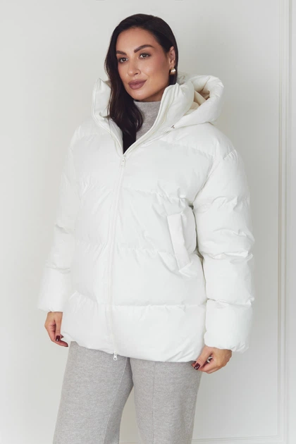 Жіноча зимова куртка з капюшоном Seventeen L-XL Молочний (2000000211282) - зображення 3