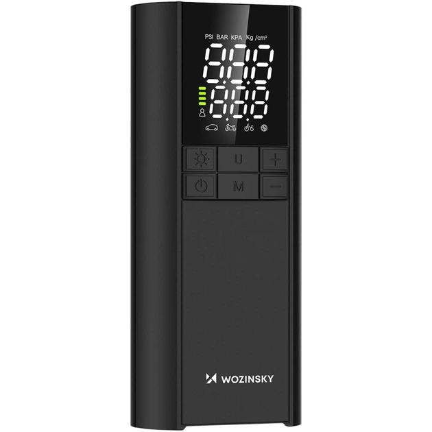 Автомобільний портативний компресор Wozinsky WPEP-8000 150 PSI, Power Bank 8000 мАг, Black - изображение 2
