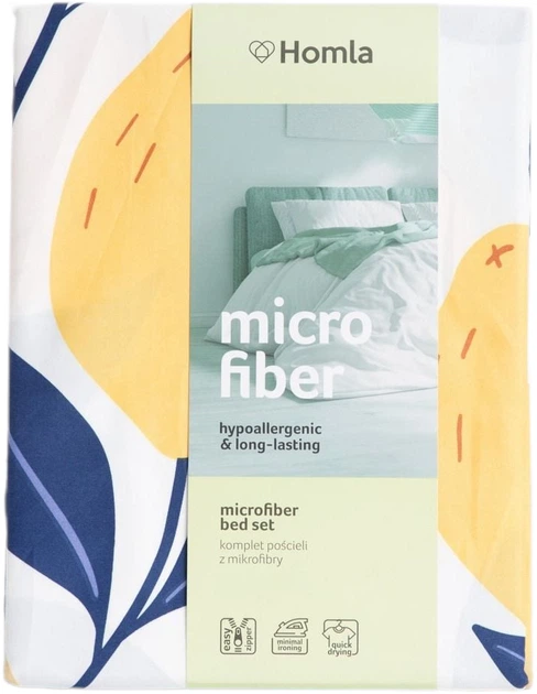 Komplet pościeli Homla Ec Sidrum Poszewka na pościel 140x200 cm + Poszewka na poduszkę 70x80 cm (5906496728693) - obraz 2