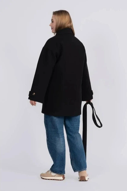 Пальто великих розмірів жіноче демісезонне UF-Fashion 1177-r 54 чорний - Фото 3 Пальто великих розмірів жіноче демісезонне UF-Fashion 1177-r 54 чорний - зображення 3