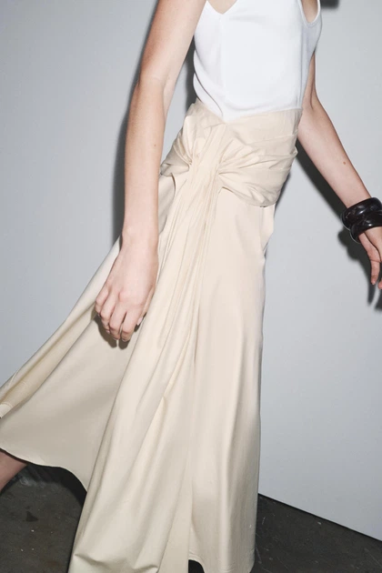 Комбінована сукня міді Zara 0264/212 L Бежева (00264212712L) - зображення 4