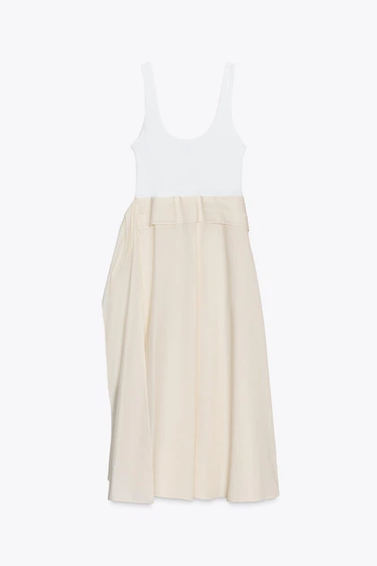 Комбінована сукня міді Zara 0264/212 L Бежева (00264212712L) - зображення 5