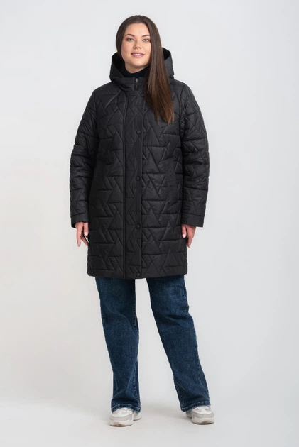 Жіноча куртка демісезонна великого розміру UF-Fashion LR 209 52 чорний - Фото 1 Жіноча куртка демісезонна великого розміру UF-Fashion LR 209 52 чорний - зображення 1