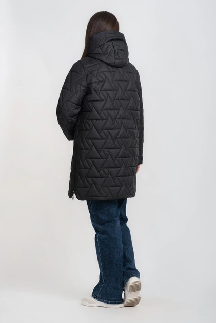 Жіноча куртка демісезонна великого розміру UF-Fashion LR 209 52 чорний - Фото 3 Жіноча куртка демісезонна великого розміру UF-Fashion LR 209 52 чорний - зображення 3