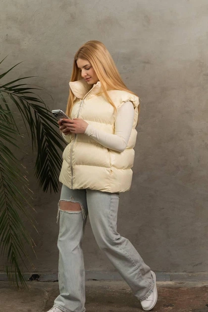 Жилетка женская демисезонная Tian Sky - T One Size beige - изображение 5