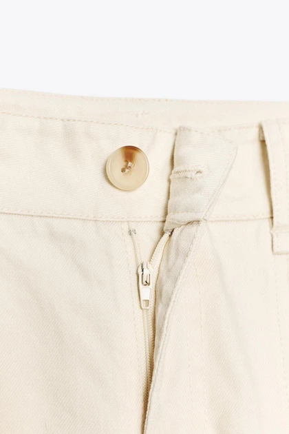 Широкі джинси з ременем Zara 8372/257 L бежеві (08372257712L) - изображение 8