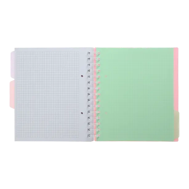 Зошит офісний Buromax Pastel В5 120 арк. з розділювачем клітинка пластикова політурка на пружині рожевий (BM.24355912-10) - Фото 5 Зошит офісний Buromax Pastel В5 120 арк. з розділювачем клітинка пластикова політурка на пружині рожевий (BM.24355912-10) - изображение 5