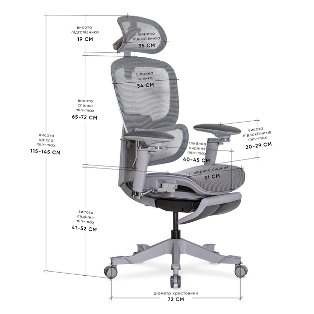 Офісне крісло Mealux Q5 Air Grey (арт. HF-Q5 M/G) - Фото 3 Офісне крісло Mealux Q5 Air Grey (арт. HF-Q5 M/G) - изображение 3