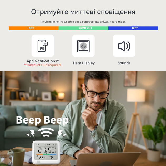 Монітор якості повітря SwitchBot Meter Pro White (R4657131820250) - Фото 5 Монітор якості повітря SwitchBot Meter Pro White (R4657131820250) - зображення 5