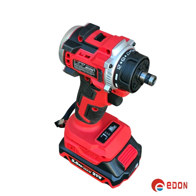 Аккумуляторный шуруповерт бесщеточный EDON ED-21CUN BL (съемный патрон + угловая насадка) - изображение 9