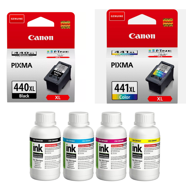 Набір картриджів Canon PG-440XL, CL-441XL + Чорнило ColorWay CW-CW445/CW446SET02 200мл - Фото 1 Набір картриджів Canon PG-440XL, CL-441XL + Чорнило ColorWay CW-CW445/CW446SET02 200мл - зображення 1