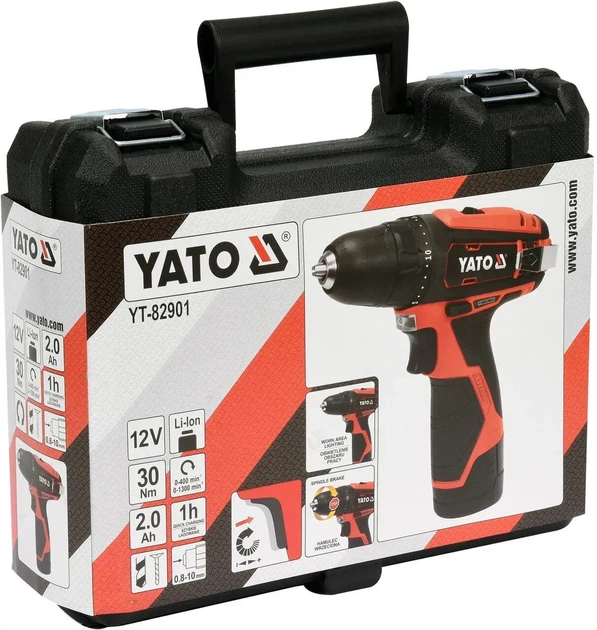 Шуруповерт акумуляторний 12В (30 Нм 2.0 Аг) YATO (YT82901) - изображение 3