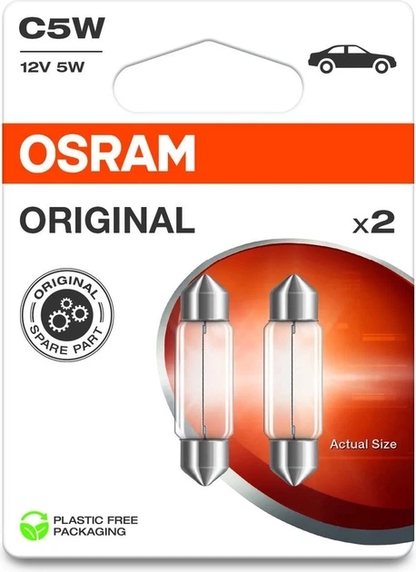 Набір автоламп OSRAM Original C5W SV8.5-8 12 В 5 Вт 2 шт. (6418-2BL) - зображення 1