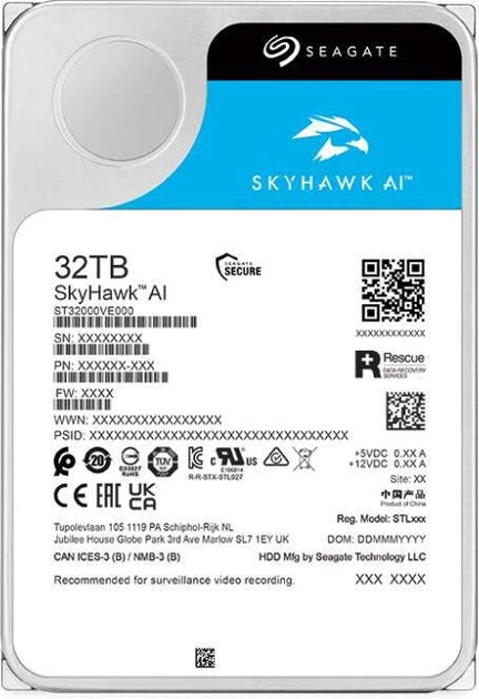 Жесткий диск Seagate SkyHawk AI 32 TB (ST32000VE000) - Фото 2 Жесткий диск Seagate SkyHawk AI 32 TB (ST32000VE000) - изображение 2