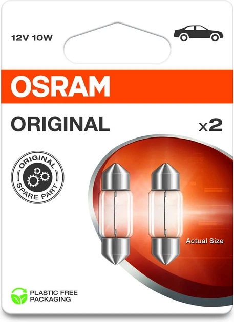 Набір автоламп OSRAM Original C10W SV8.5-8 12 В 10 Вт 2 шт. (6438-2BL) - зображення 1