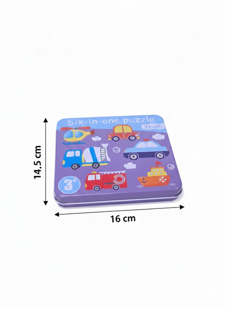 Набір пазлів для малюків 6-в-1 «Транспорт» у металевій коробці - Фото 12 Набір пазлів для малюків 6-в-1 «Транспорт» у металевій коробці - изображение 12