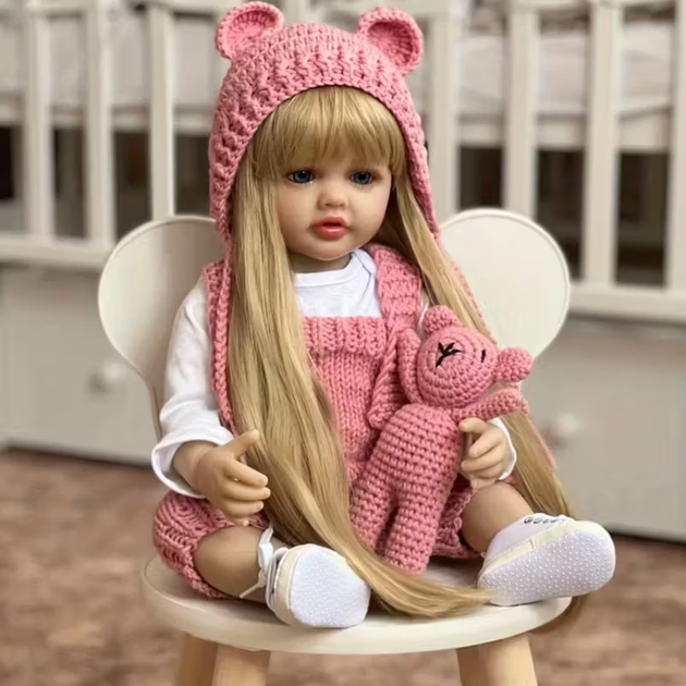 Реалистичная кукла Реборн 55 см полностью силиконовая Doll Reborn Baby Born К0100302 - изображение 6