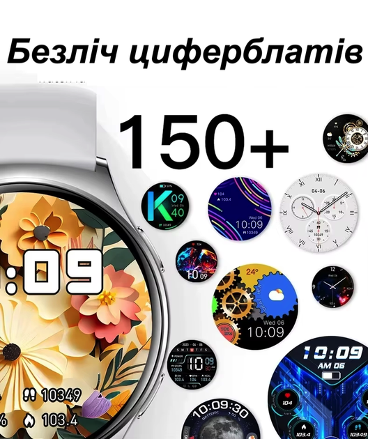 Смарт-годинник жіночий Lemfo i101 Silver (розмова, тонометр, пульсоксиметр) 2 ремінці, Amoled екран - зображення 5