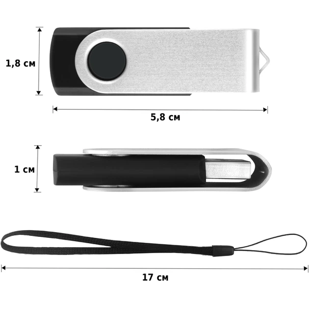 Флеш память AreTop USB 4GB, комплект 10 шт. со шнурками - изображение 5