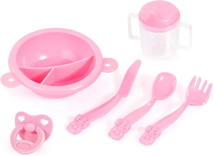 Люлька Bayer Design для ляльок зі спальником та аксесуарами Рожево-сіре 61733AE (4003336421316) - зображення 4