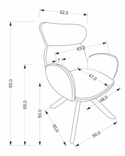 Крісло для відпочинку Halmar V-CH-K/585-KR-C.BEŻOWY/D.NATURALNY Обертове Бежеве (5905248136564) - зображення 13