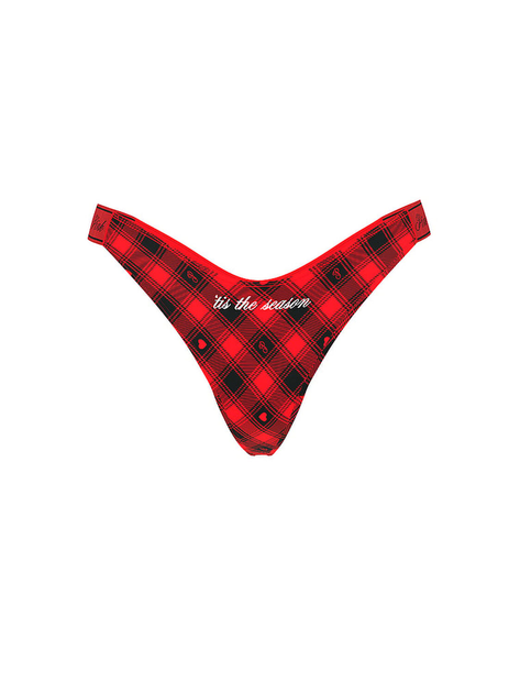Женские трусики Victoria's Secret (2259788164) Logo Cotton Shine High-Leg Thong L красные - изображение 3