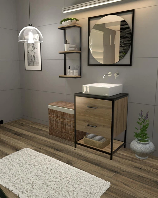 Комплект меблів у ванну кімнату в стилі лофт EcoLoft Lazaro DSP-1407-1 Дуб Аппалачі - Фото 1 Комплект меблів у ванну кімнату в стилі лофт EcoLoft Lazaro DSP-1407-1 Дуб Аппалачі - зображення 1
