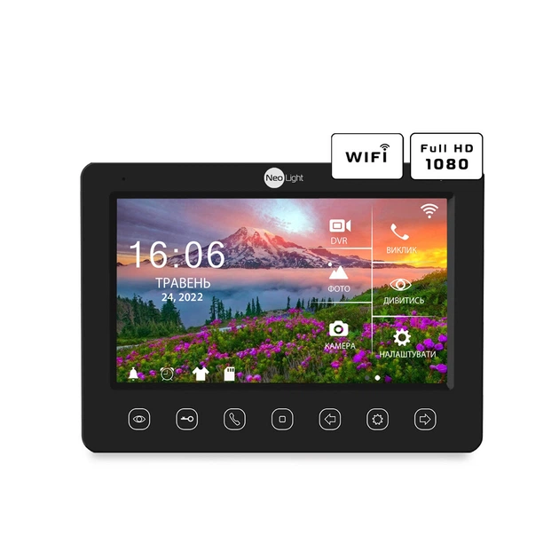Комплект видеодомофона с Wi-Fi 7” NeoLight NeoKIT HD WF (KAPPA+ HD WF Black + PRIME FHD Black) - Фото 2 Комплект видеодомофона с Wi-Fi 7” NeoLight NeoKIT HD WF (KAPPA+ HD WF Black + PRIME FHD Black) - изображение 2