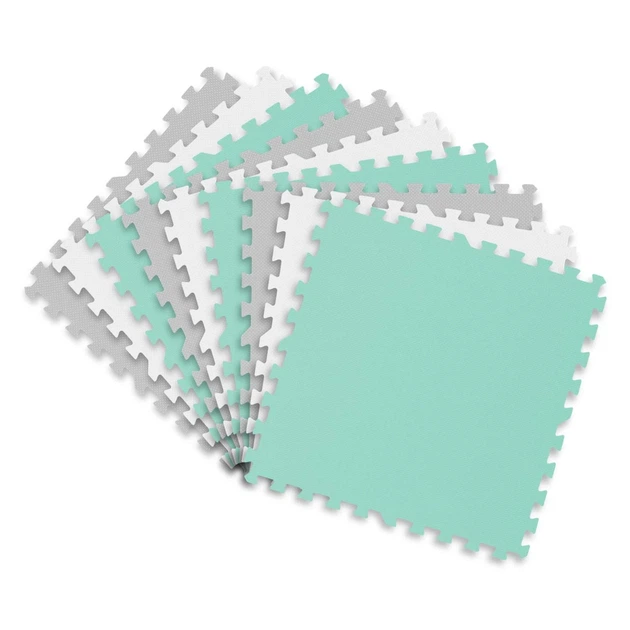 Mata piankowa dla dzieci RICOKIDS puzzle 180 x 180 cm 9 szt Szaro-turkusowa (5903890628987) - obraz 3