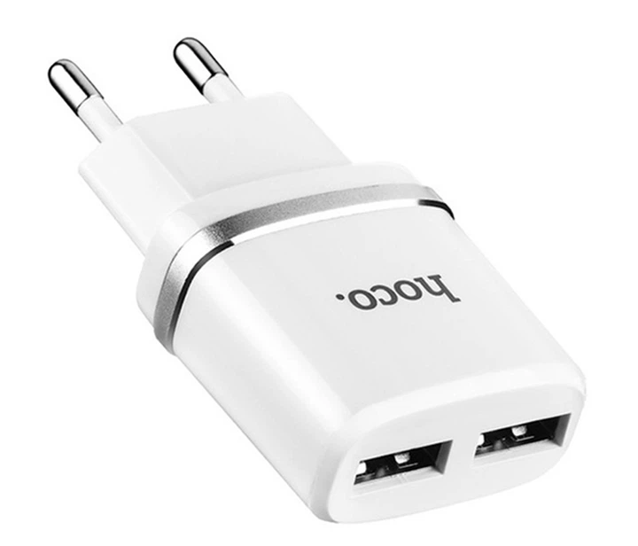 Мережевий зарядний пристрій Hoco C12 Dual USB Charger 2USB / 2.4A Білий - Фото 2 Мережевий зарядний пристрій Hoco C12 Dual USB Charger 2USB / 2.4A Білий - изображение 2