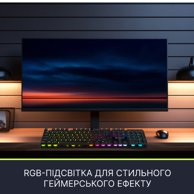 Клавиатура проводная Holmer K-01GS RGB Backlight USB Black - изображение 9