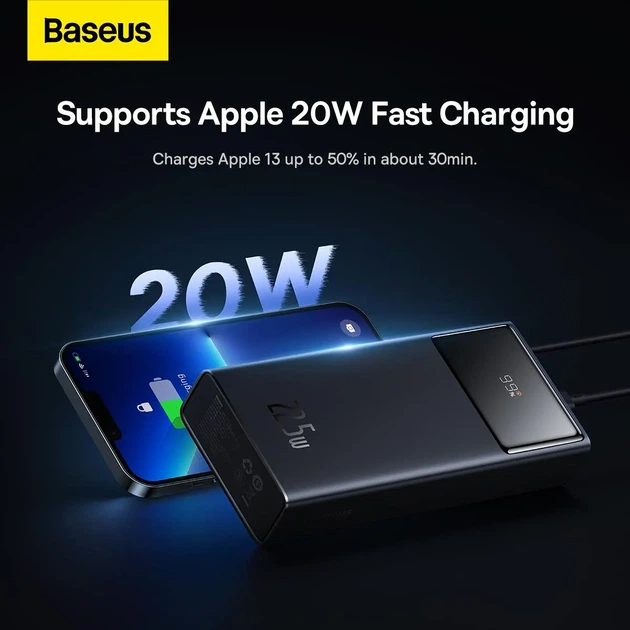 Зовнішній акумулятор (павербанк) Baseus Star-Lord 20000mAh PD 22.5W Black (PPXJ080001) - зображення 7
