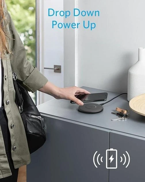 Бездротовий зарядний пристрій Anker 313 Wireless Charger (Pad) Qi 10W Black - Фото 5 Бездротовий зарядний пристрій Anker 313 Wireless Charger (Pad) Qi 10W Black - зображення 5