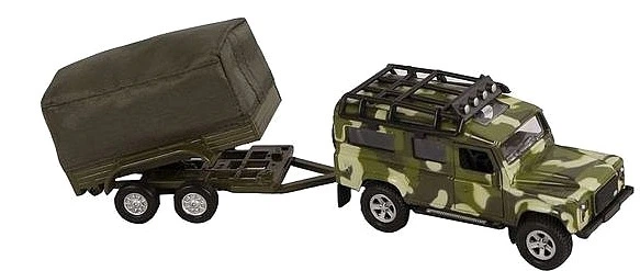 Samochód wojskowy Kids Globe Land Rover z przyczepą 520027 (8713219307823) - obraz 3