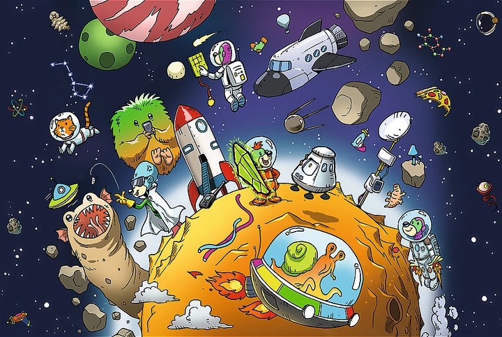 Puzzle Trefl The Treflik Family Treflik w kosmosie 2/6 100 elementów 16542 (5900511165425) - obraz 3