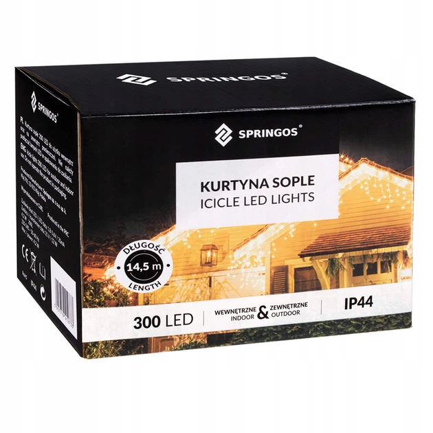 Гирлянда бахрома уличная (наружная) Springos 12 м 300 LED CL302 Blue - изображение 6