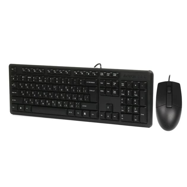 Комплект (клавіатура та миша) A4Tech KK-3330S, USB, 1.5m, Black - Фото 2 Комплект (клавіатура та миша) A4Tech KK-3330S, USB, 1.5m, Black - зображення 2