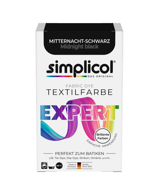 Фарба для одягу та фіксатор кольору для текстилю Simplicol Textilfarbe Expert Black (Чорна)+ Simplicol fixierer 150 г + 90 ml - изображение 3