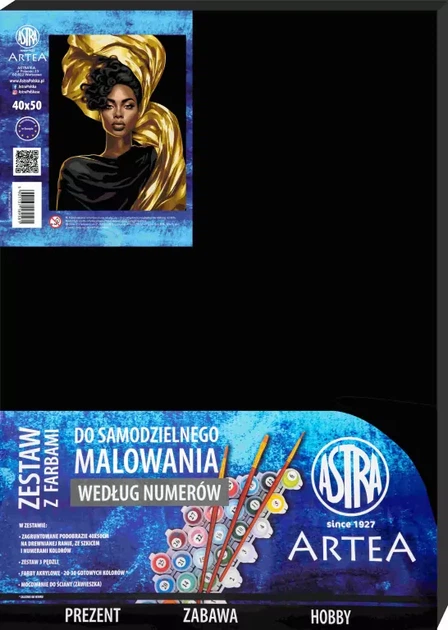 Malowanie po numerach Astra Artea na czarnym płótnie Złota elegancja (5901137209067) - obraz 3