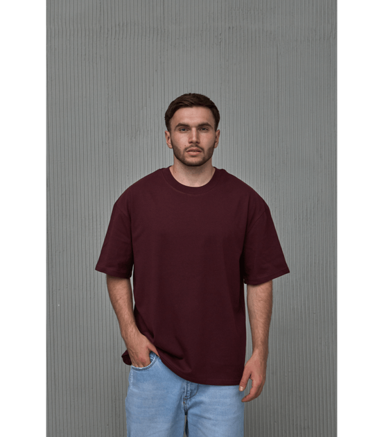 Мужская футболка oversize-кроя с широкой горловиной - HECTOR - 40477 - M - Бордовый - Фото 1 Мужская футболка oversize-кроя с широкой горловиной - HECTOR - 40477 - M - Бордовый - изображение 1