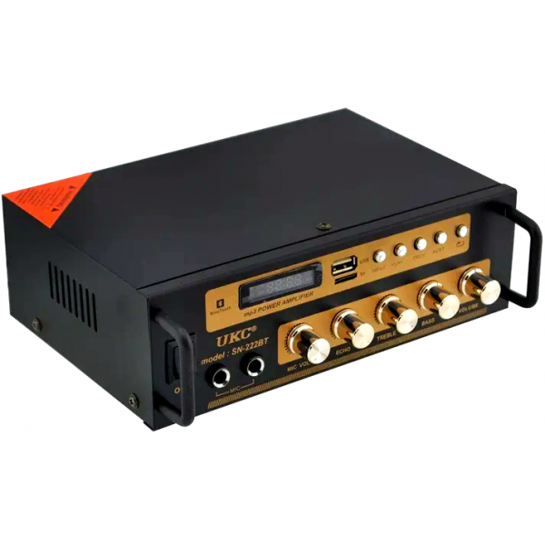 Підсилювач потужності звуку Вluetooth(Блютуз) + Караоке FM USB SD-карта 2*60W UKC N-222BT - зображення 2